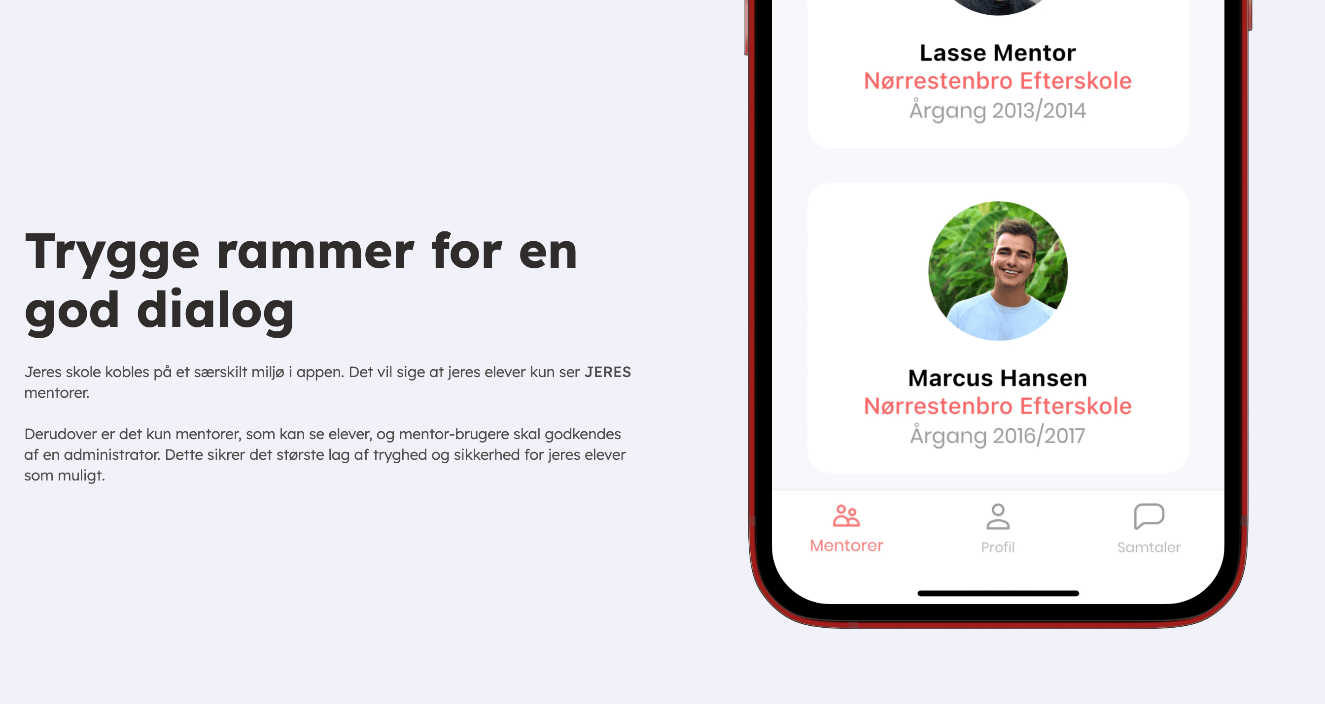 Mentor profil oversigt