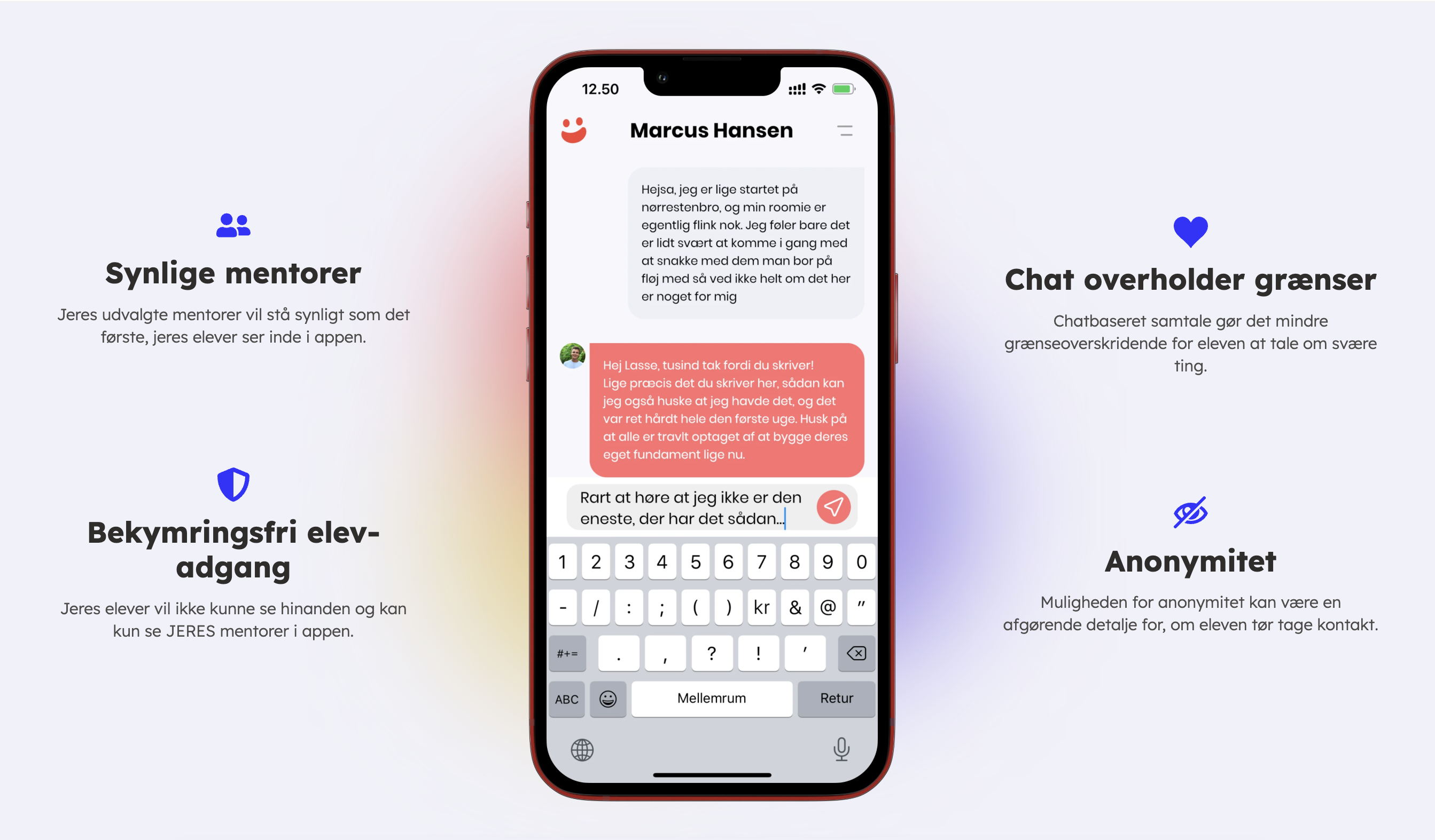 EfterskoleMentor app feature oversigt